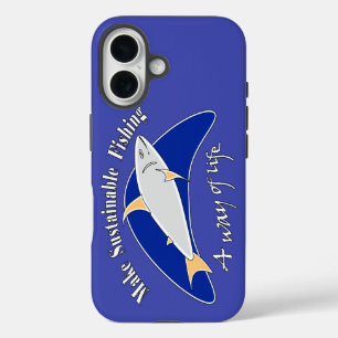 魚釣り地球に優しを生き方にする iPhone 16ケース