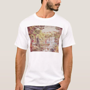 魚釣り場面 Tシャツ