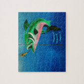 魚釣り壁画アートワーク通り壁画 ジグソーパズル (縦)