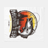 魚釣り大会 フリースブランケット (正面(横))