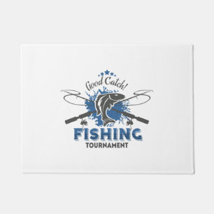 魚釣り大会，魚，漁師，湖，海，海 ドアマット