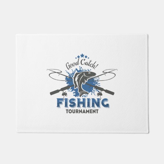 魚釣り大会，魚，漁師，湖，海，海 ドアマット (正面)