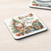 魚釣り好きの魚釣りクリスマス コースター (左側)