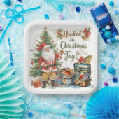 魚釣り好きの魚釣りクリスマス ペーパープレート (パーティー)