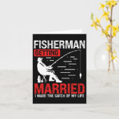 魚釣り婚約私は私の人生をキャッチした カード (黄色い花)