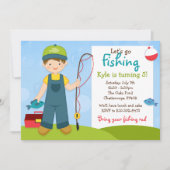 魚釣り子供の誕生日パーティの招待状 招待状 (正面)