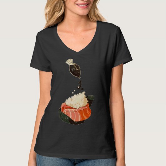 魚釣り寿司 Tシャツ (正面)