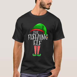 魚釣り小妖精や小人ファミリーマッチンググループクリスマスプレゼントD Tシャツ