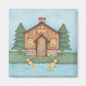 魚釣り小屋 マグネット (正面)