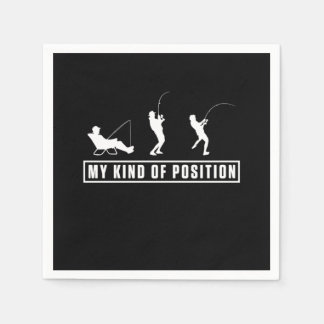 魚釣り屋外キャンピングフィッシュフィッシャーフィッシャーマンギフト スタンダードカクテルナプキン