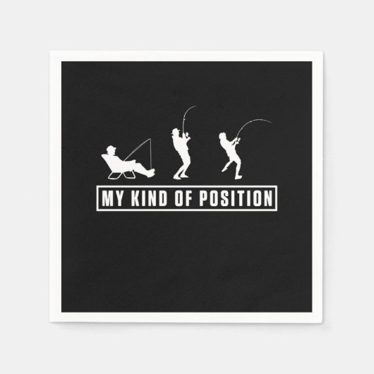 魚釣り屋外キャンピングフィッシュフィッシャーフィッシャーマンギフト スタンダードカクテルナプキン (正面)