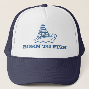 魚釣り帽  生まれボートで釣るデザイン キャップ