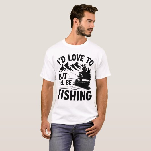 魚釣り弁解アウトドアユーモアティー Tシャツ (正面フル)