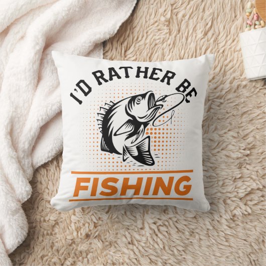 魚釣り引用文私はむしろ魚釣り男性の女性になる クッション (ブランケット)