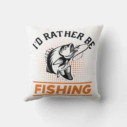 魚釣り引用文私はむしろ魚釣り男性の女性になる クッション (裏面)