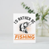 魚釣り引用文私はむしろ魚釣り男性の女性になる ポストカード (スタンド正面)