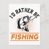魚釣り引用文私はむしろ魚釣り男性の女性になる ポストカード (正面)