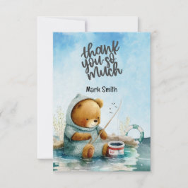 魚釣り恋人の水色 サンキューカード