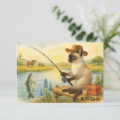 魚釣り恋人の水色 サンキューカード (スタンド正面)