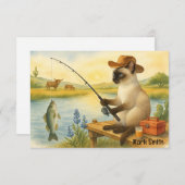 魚釣り恋人の水色 サンキューカード (正面/裏面)