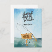 魚釣り恋人の水色 サンキューカード (正面/裏面)