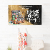 魚釣り恋人の退職パーティー 横断幕 (インサイチュ)