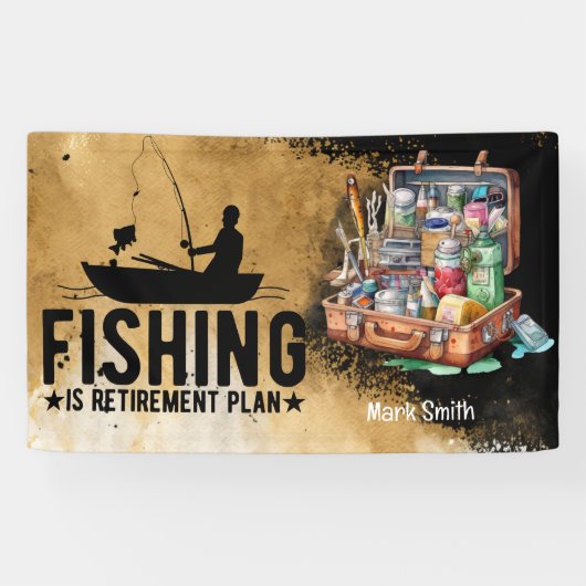 魚釣り恋人の退職パーティー 横断幕 (横)