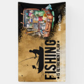 魚釣り恋人の退職パーティー 横断幕 (縦)