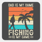 魚釣り恋人パパ スクエアシール (正面)
