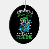 魚釣り恋人フィッシャーライフフィッシュキャッチャー漁師 セラミックオーナメント (右)