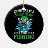 魚釣り恋人フィッシャーライフフィッシュキャッチャー漁師 セラミックオーナメント (裏面)