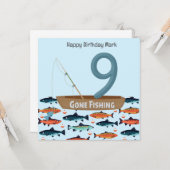 魚釣り恋人9th誕生日 カード (正面/裏面インサイチュ)