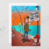 魚釣り情熱の抱擁 招待状 (正面/裏面)