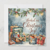 魚釣り愛好家のためのテーマの魚釣りクリスマス シーズンカード (正面)