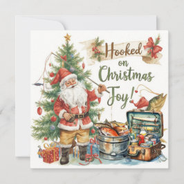 魚釣り愛好家のためのテーマの魚釣りクリスマス シーズンカード