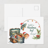 魚釣り愛好家のためのテーマの魚釣りクリスマス シーズンポストカード (正面/裏面)