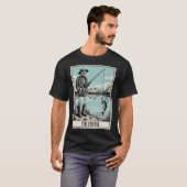 魚釣り愛好家のためのフィッシャースケルトンタロットカード Tシャツ (正面フル)