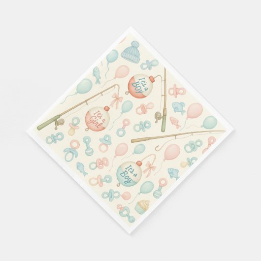 魚釣り愛好家のための魚釣りロッドベビーリビール スタンダードランチョンナプキン (角)