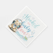 魚釣り愛好家のための魚釣りロッドベビーリビール スタンダードランチョンナプキン (角)