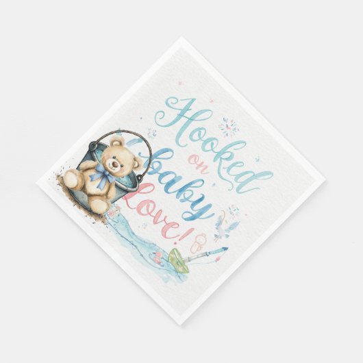 魚釣り愛好家のための魚釣りロッドベビーリビール スタンダードランチョンナプキン (角)