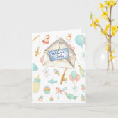 魚釣り愛好家のための魚釣り歓迎ベビー カード (黄色い花)