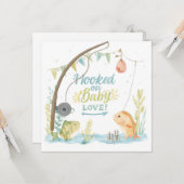 魚釣り愛好家のための魚釣り歓迎ベビー カード (正面/裏面インサイチュ)