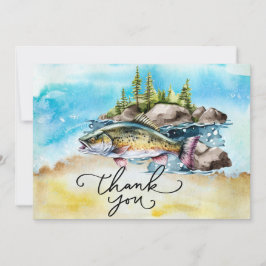 魚釣り愛好家の水の色スタイル サンキューカード