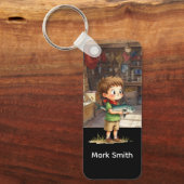 魚釣り愛好家の荷物タグ キーホルダー (正面)