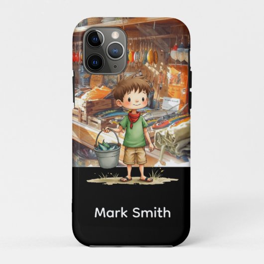 魚釣り愛好家の荷物タグ Case-Mate iPhoneケース (裏面)