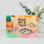 魚釣り愛好家の誕生日とフィッシュフックの水色 サンキューカード (スタンド正面)