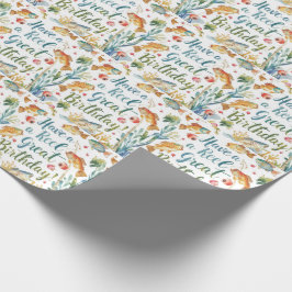 魚釣り愛好家の誕生日をテーマ ラッピングペーパー