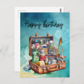 魚釣り愛好家の誕生日魚釣り ポストカード (正面/裏面)