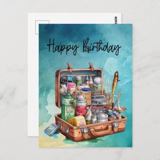 魚釣り愛好家の誕生日魚釣り ポストカード (正面/裏面)