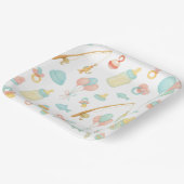 魚釣り愛好家をテーマにした魚釣りロッドのベビーシャワー ペーパープレート (傾斜あり)